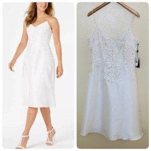 Adrianna Papell Mikado Lace Wedding Formal Dress